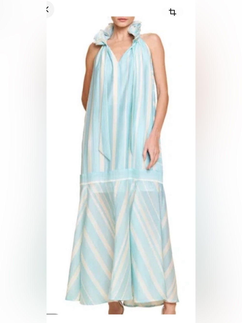 Ciebon Blue and White Striped Maxi Dress